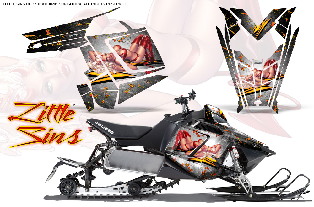 Polaris Rush Graphics Kit Little Sins White